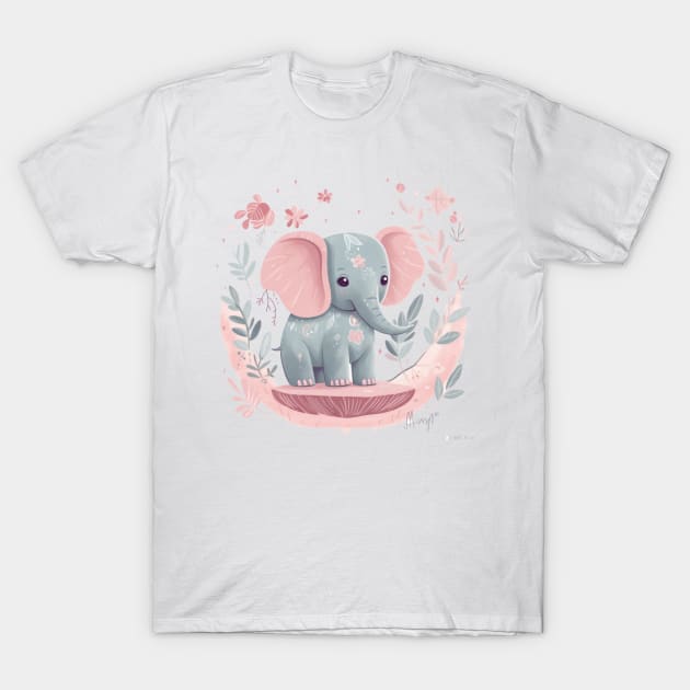 This playful pachyderm is making our hearts melt T-Shirt by Pixel Poetry